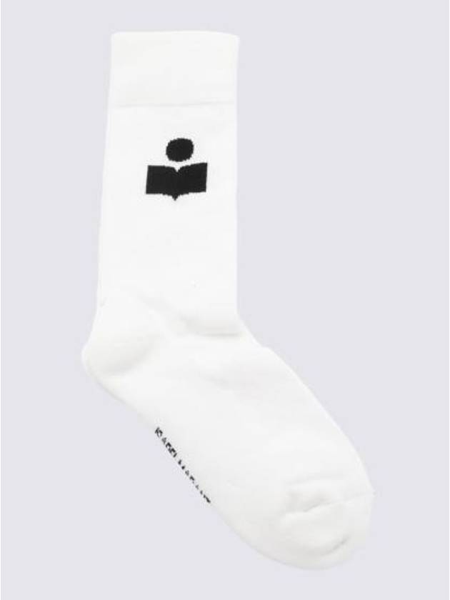 Siloki Logo Socks White - ISABEL MARANT - BALAAN 2