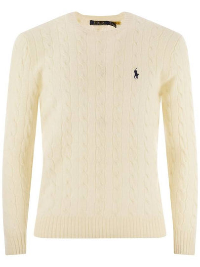 Embroid Logo Cable Knit Top Cream - POLO RALPH LAUREN - BALAAN 2