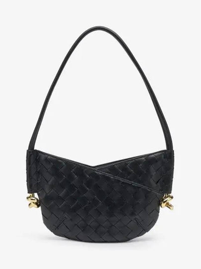 Solstice Intrecciato Mini Leather Shoulder Bag Black - BOTTEGA VENETA - BALAAN 2