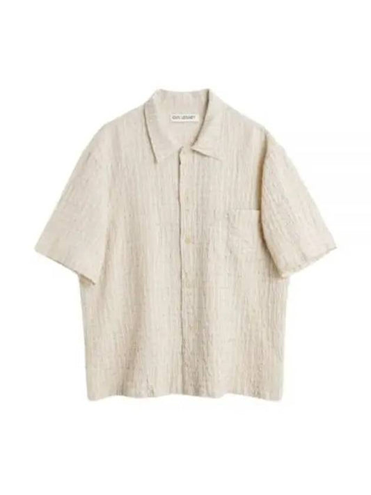 Box Seersucker Texture Short Sleeve Shirt Beige - OUR LEGACY - BALAAN 2