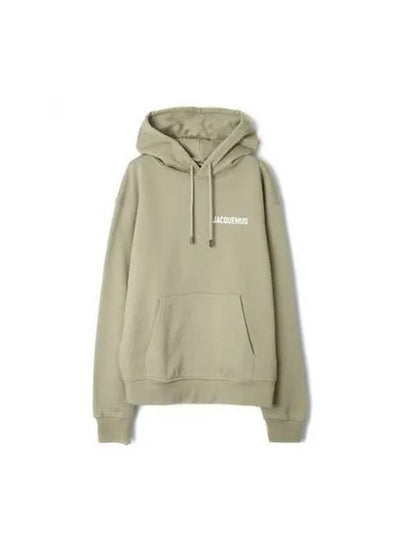 Chest Logo Print Classic Fit Cotton Hoodie Light Khaki - JACQUEMUS - BALAAN 2