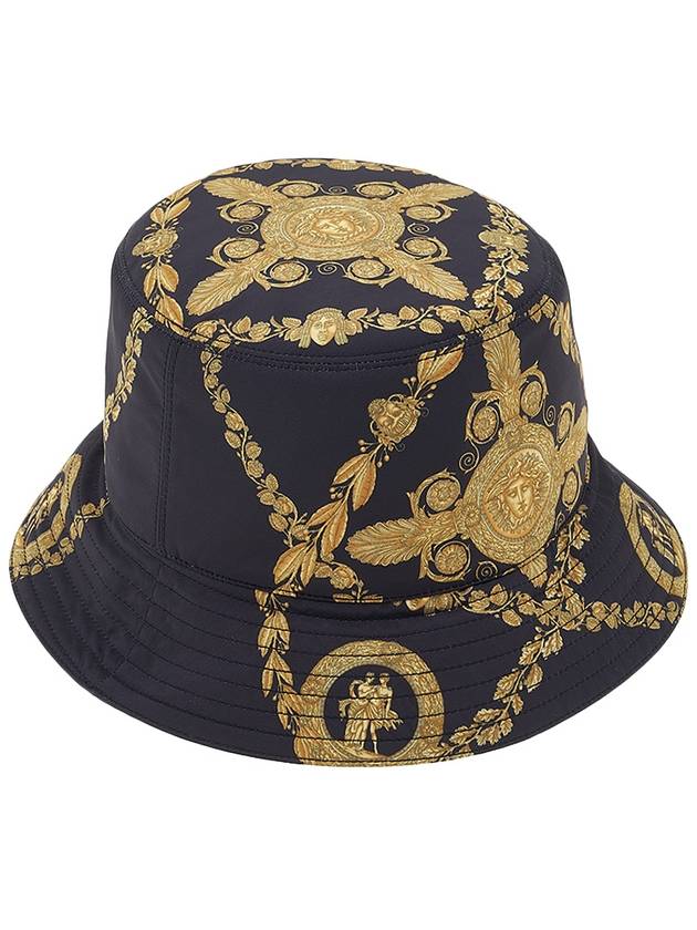 Barocco Print Cotton Bucket Hat Black - VERSACE - BALAAN 5