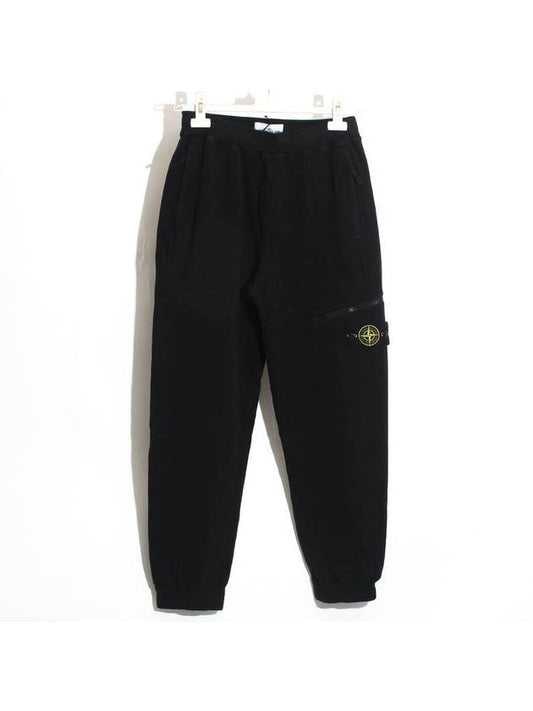 Logo Patch Track Pants Black - STONE ISLAND - BALAAN 1