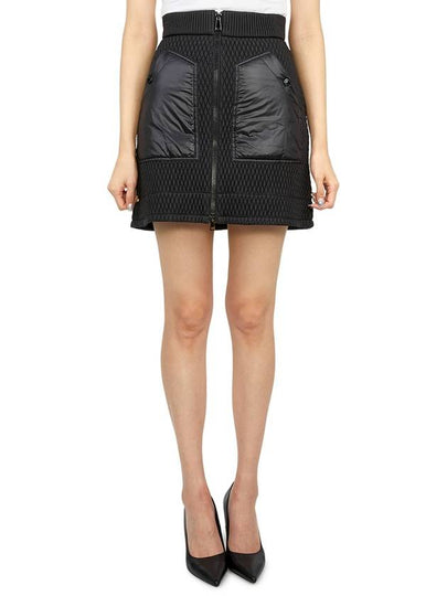 Women's Micro Diamond Quilted Zip-Up Mini A-Line Skirt Black - MONCLER - BALAAN 2