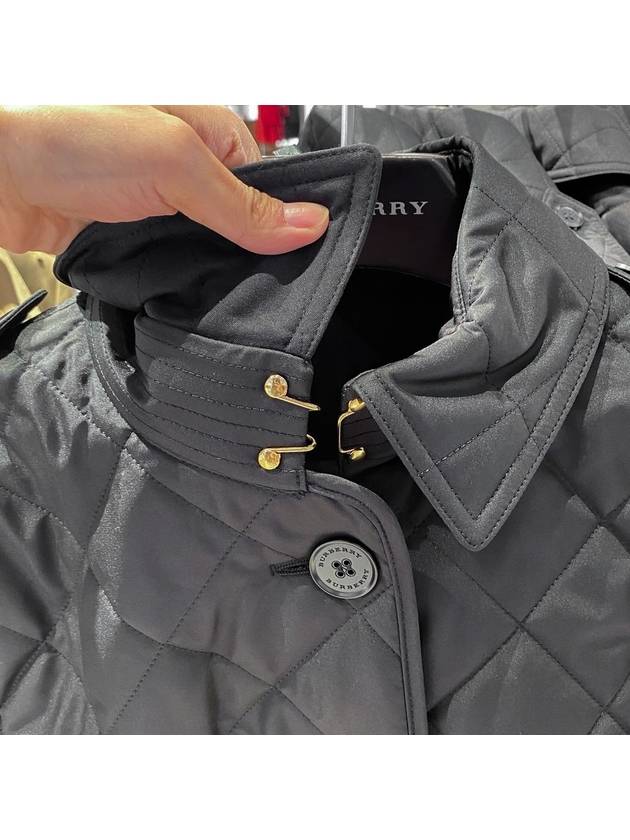 New Frankby Diamond Quilted Jacket Black - BURBERRY - BALAAN 4