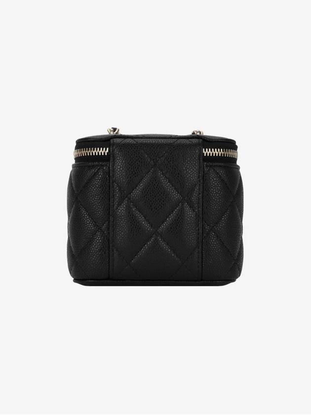 Classic Small Chain Grained Calfskin Gold Metal Cosmetic Case Mini Bag Black - CHANEL - BALAAN 3