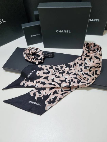 Brush Logo Silk Scarf Scrunchie Pink - CHANEL - BALAAN 2