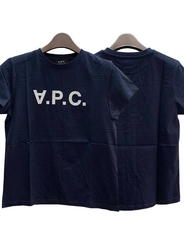 VPC Logo Organic Cotton Short Sleeve T-Shirt Navy - A.P.C. - BALAAN 2