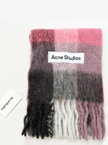 Check Alpaca Muffler Pink CA0084 - ACNE STUDIOS - BALAAN 1