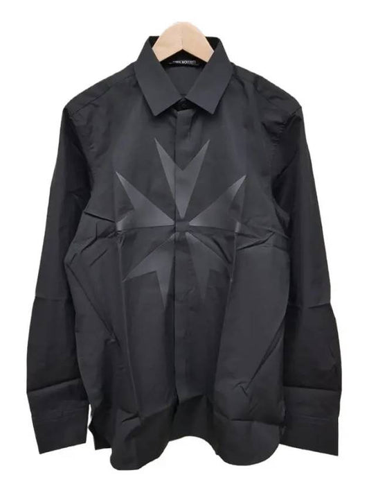 BCM1044B H102 0101 Star Motif Black Shirt - NEIL BARRETT - BALAAN 1