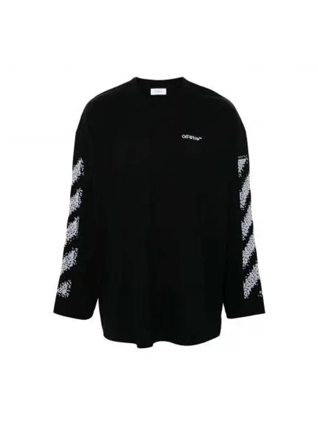 Pixel Diag Wide Long Sleeve T-Shirt Black - OFF WHITE - BALAAN 2