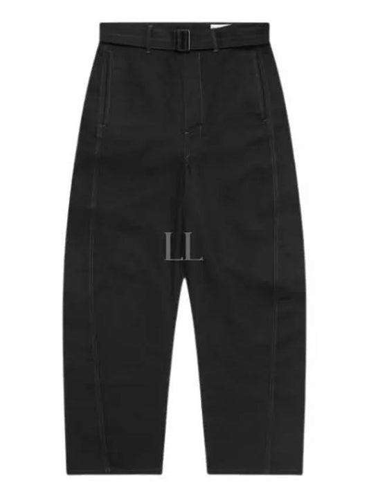 Twisted Cotton Twill Straight Pants Black - LEMAIRE - BALAAN 2