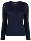 Embroidered Logo Pony Cable Knit Top Navy - POLO RALPH LAUREN - BALAAN 3