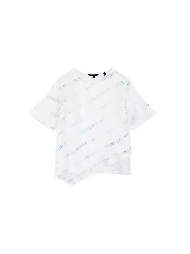 Women s Hologram Logo Pattern Blouse White 271761 - ARMANI EXCHANGE - BALAAN 1