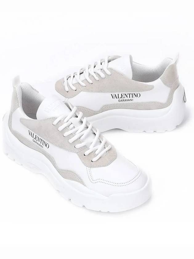 Gum Boy Leather Suede Low Top Sneakers White - VALENTINO - BALAAN 4