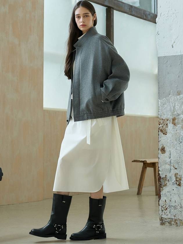 High neck shorts coat gray - MITTE - BALAAN 6