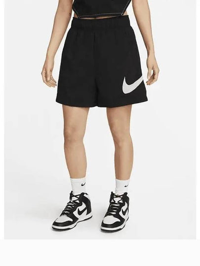 Women's Sportswear Essentials High Rise Woven Shorts Black - NIKE - BALAAN 2