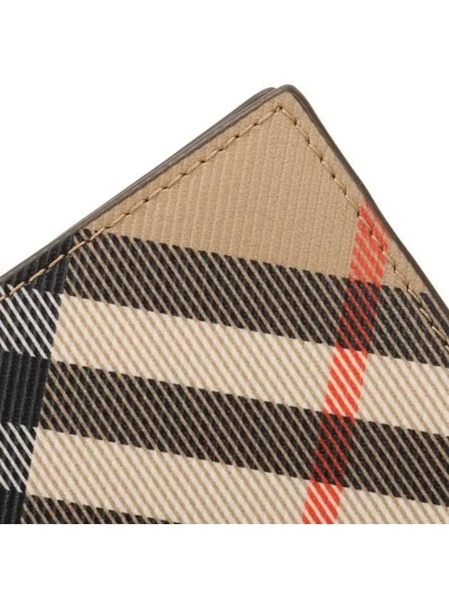 Check Pattern Two-Fold Card Wallet Beige - BURBERRY - BALAAN 7