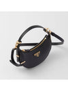 Arqué Leather Mini Shoulder Bag Black - PRADA - BALAAN 3