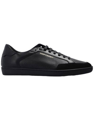 Court Classic Perforated Leather Low Top Sneakers Black - SAINT LAURENT - BALAAN 1