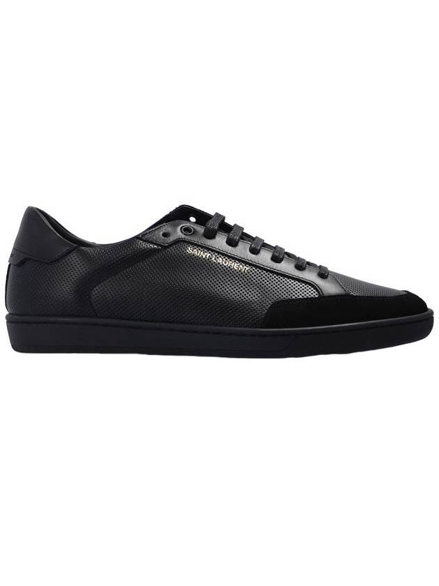 Court Classic Perforated Leather Low Top Sneakers Black - SAINT LAURENT - BALAAN 1