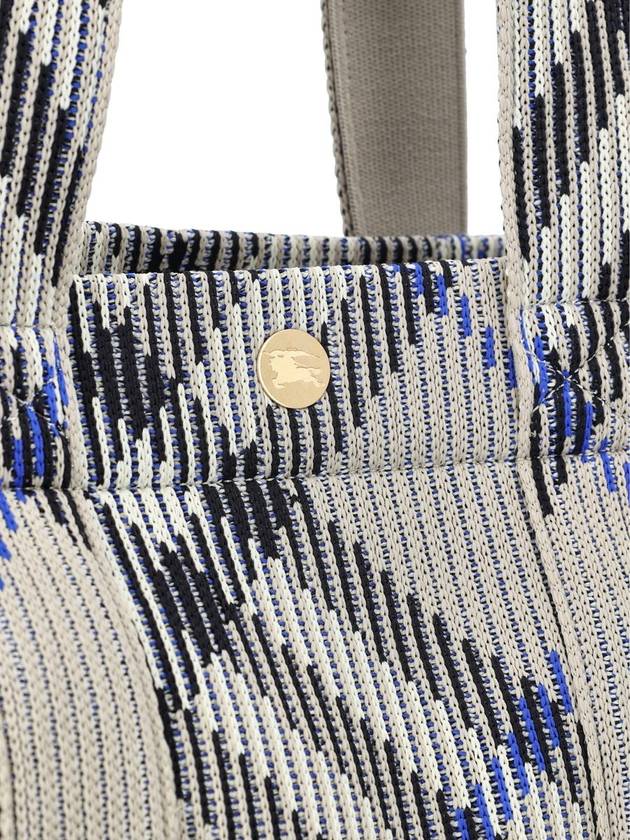 Check Knit Medium Tote Bag Lichen - BURBERRY - BALAAN 5