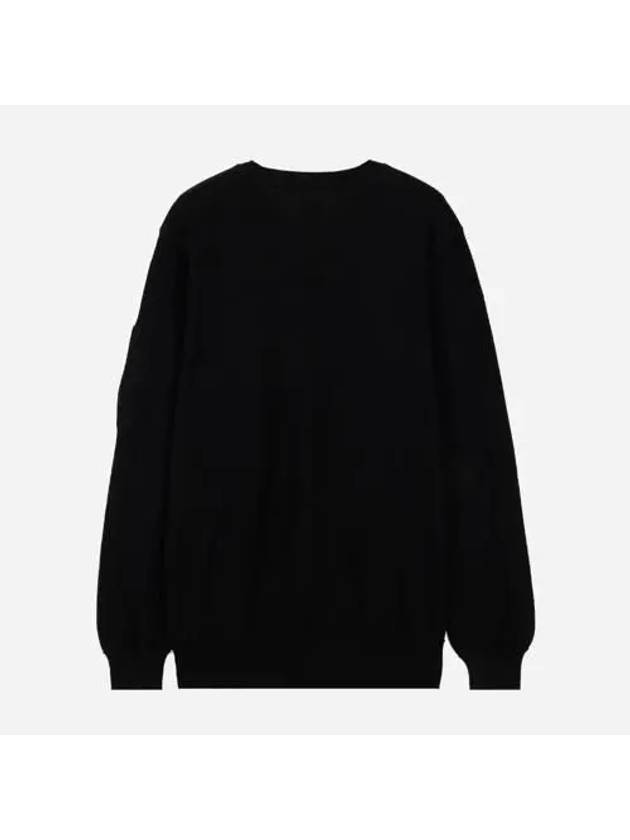 Lens Detail Crew Neck Knit Top Black - CP COMPANY - BALAAN 5