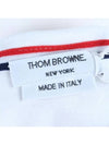 Men's Medium Weight Jersey Tipped Pocket Crewneck Short Sleeve T-Shirt White - THOM BROWNE - BALAAN 9