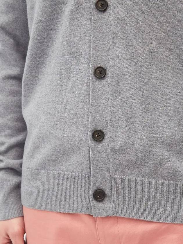 Keve Keve face logo applique gray wool cardigan - ACNE STUDIOS - BALAAN 5