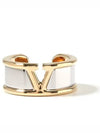 V Logo Signature Metal Ring Gold - VALENTINO - BALAAN 2