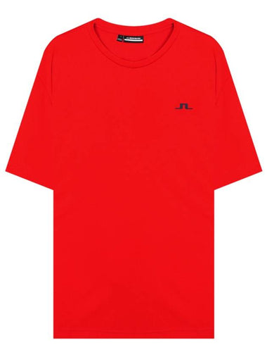 Ade Crew Neck Short Sleeve T-Shirt Red - J.LINDEBERG - BALAAN 1