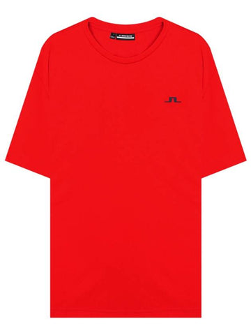 Ade Crew Neck Short Sleeve T-Shirt Red - J.LINDEBERG - BALAAN 1