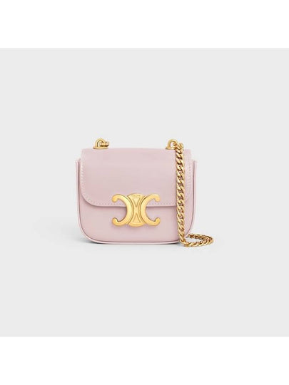 Triomphe Chain Shiny Calfskin Small Cross Bag Pink - CELINE - BALAAN 2