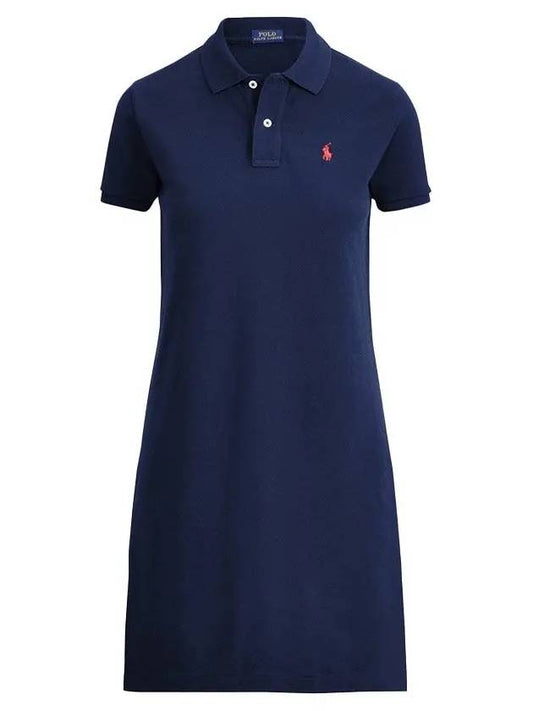 Women's Pony Logo Midi Dress Blue - POLO RALPH LAUREN - BALAAN 2