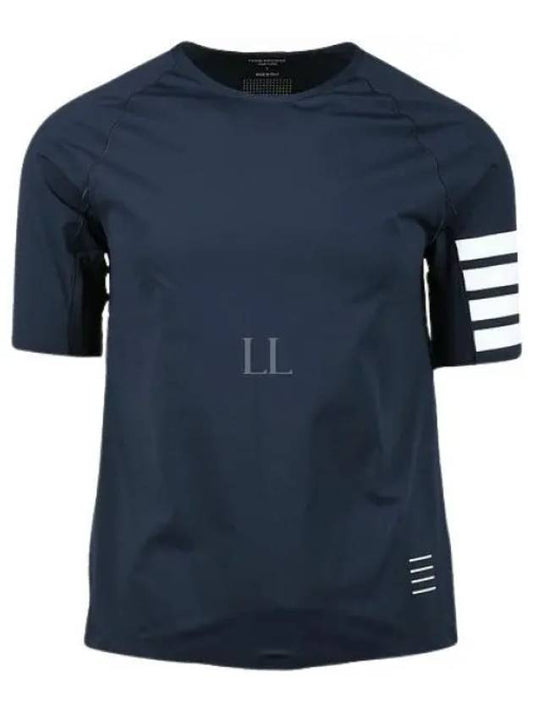 4-Bar Stripe Crew Neck Short Sleeve T-Shirt Navy - THOM BROWNE - BALAAN 2