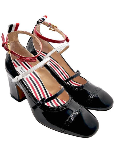 Soft Patent Bow Strap Court Pumps Black - THOM BROWNE - BALAAN 2