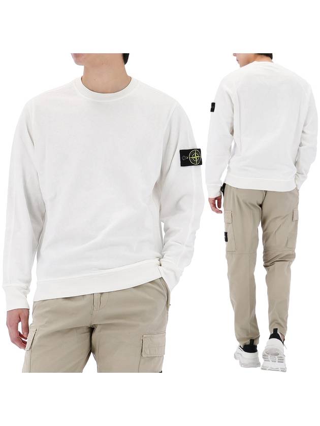 Cotton Crew Neck Sweatshirt White - STONE ISLAND - BALAAN 2