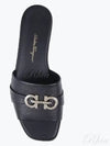 Gancini Leather Slippers Black - SALVATORE FERRAGAMO - BALAAN 2