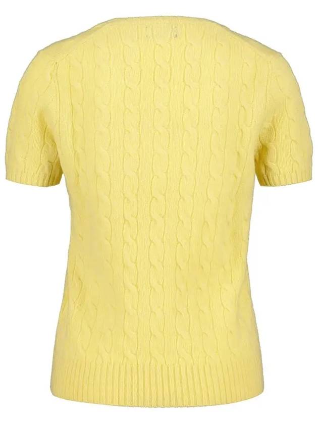 Polo Pony Cable Knit Top Yellow - POLO RALPH LAUREN - BALAAN 4