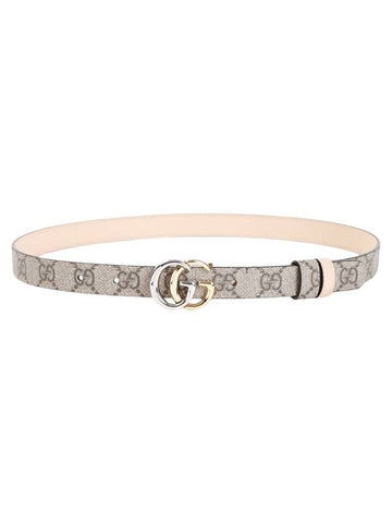 GG Marmont Reversible Thin Leather Belt Beige - GUCCI - BALAAN 1