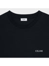 Logo Print Cotton Jersey Loose Short Sleeve T-Shirt Black - CELINE - BALAAN 3