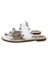 S0X28 VBP 001 Rockstud Slippers White - VALENTINO - BALAAN 4