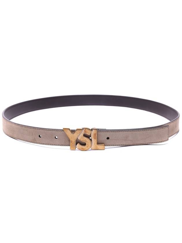 YSL Logo Belt Brown - SAINT LAURENT - BALAAN.