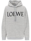 Logo Oversized Fit Cotton Hoodie Grey Melange - LOEWE - BALAAN 2