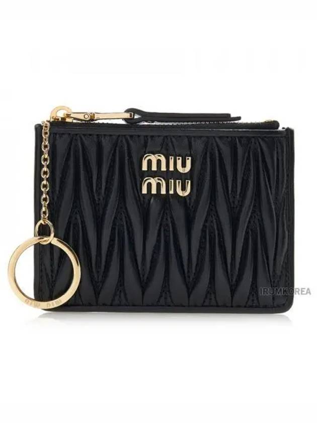 Matelasse Nappa Leather Card Wallet Black - MIU MIU - BALAAN 2