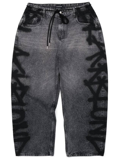 BBD Side Sprayed Custom Denim Pants Vintage Black - BLACKBLOND - BALAAN 2