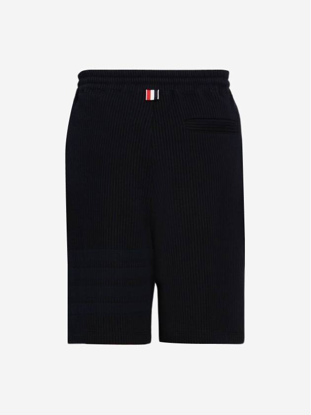 Seersucker Loopback 4-Bar Sweat Shorts Navy - THOM BROWNE - BALAAN 3