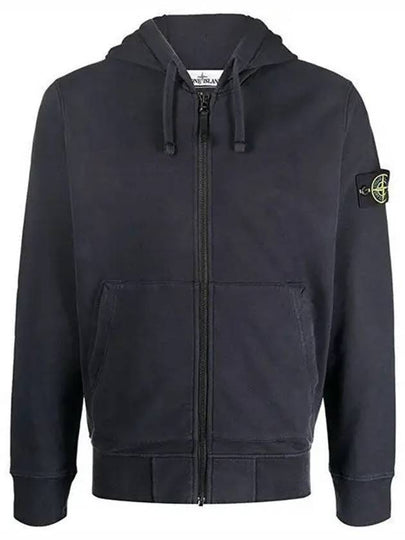 Wappen Patch Cotton Zip Up Hoodie Navy - STONE ISLAND - BALAAN 2