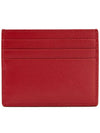 Metal Logo Saffiano Card Wallet Red - PRADA - BALAAN 3