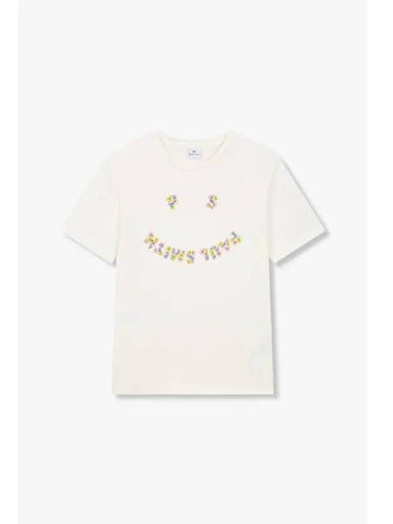 PS Women s Floral Happy Logo T Shirt White - PAUL SMITH - BALAAN 1